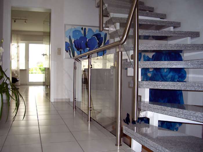 Edelstahlgeländer mit Glasfüllung