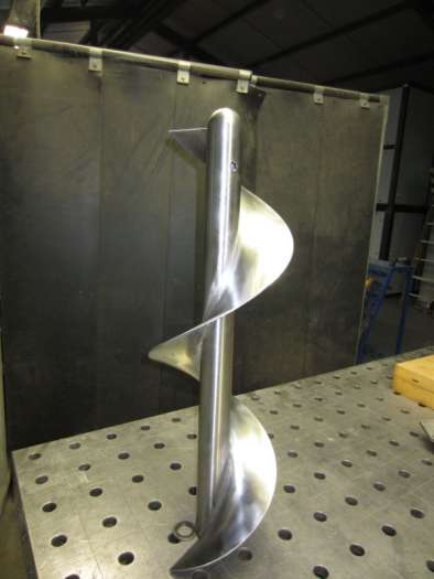 Wendel mit Seele Ø 60 mm, geschliffen in 1.4301